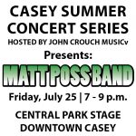 Casey Summer Concert Series to feature Matt Poss Band