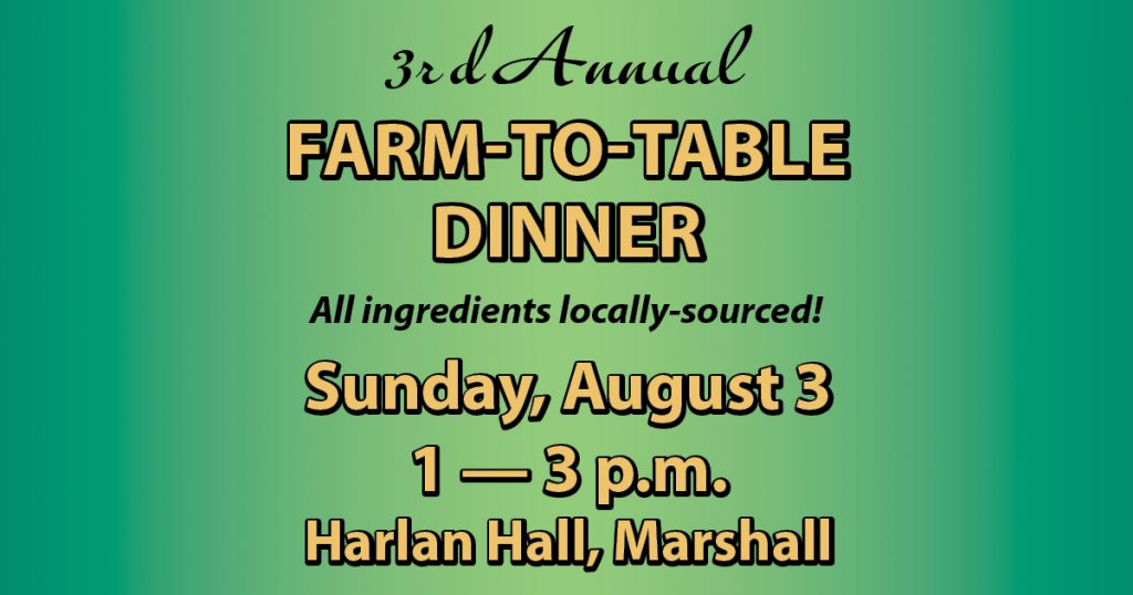 Marshall Farm to Table Dinner to be held Sunday