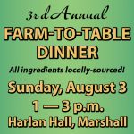 Marshall Farm to Table Dinner to be held Sunday