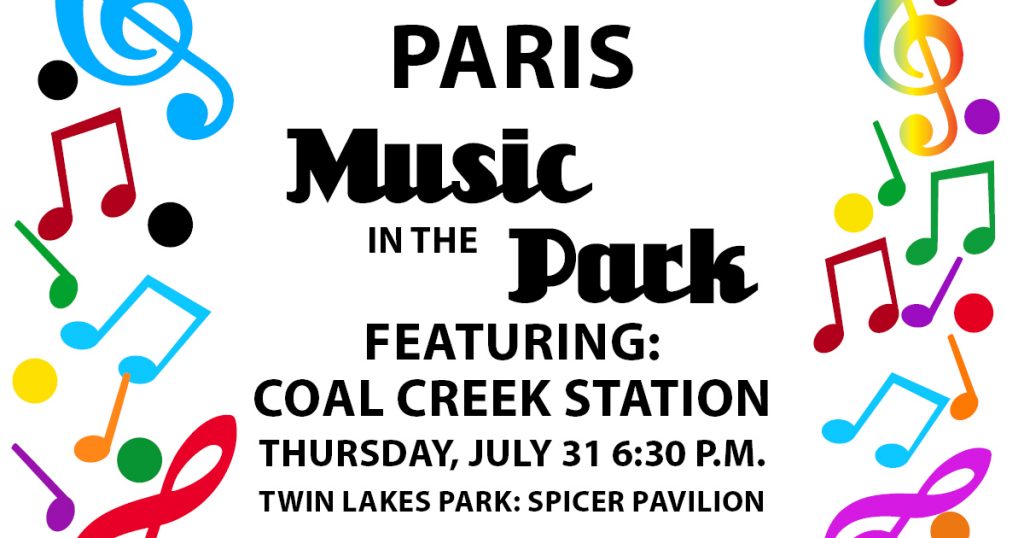 Paris Music in the Park to feature Coal Creek Station