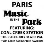 Paris Music in the Park to feature Coal Creek Station