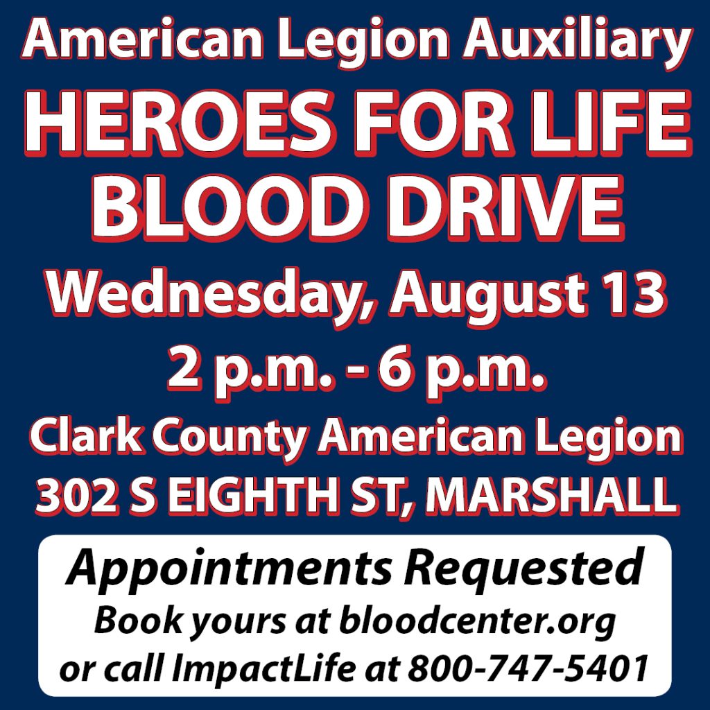 Heroes for Life Blood Drive to be held at American Legion Wednesday