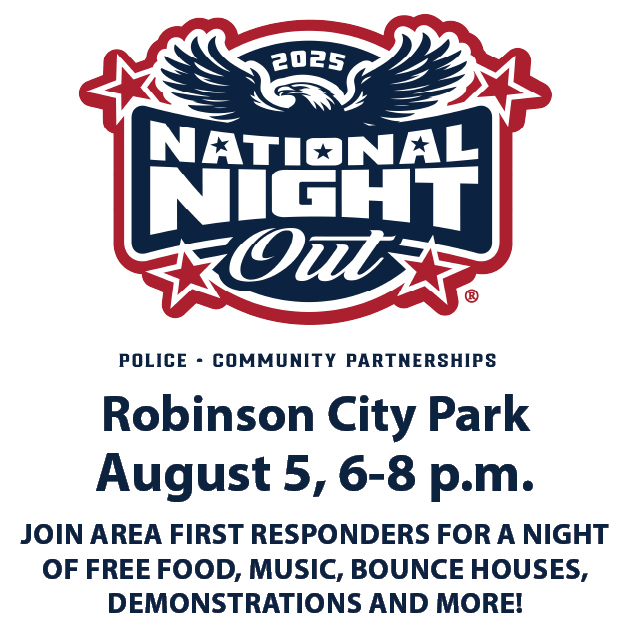 Robinson to celebrate National Night Out: Tuesday, August 5