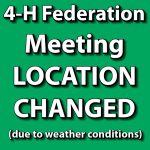 Location changed for 4-H Federation Kick-Off