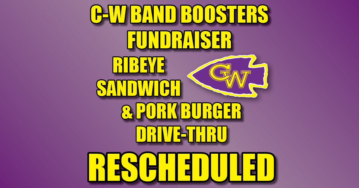RESCHEDULED due to inclement weather Casey-Westfield Band Ribeye & Pork Burger Drive-Thru to be held September 29, 2025