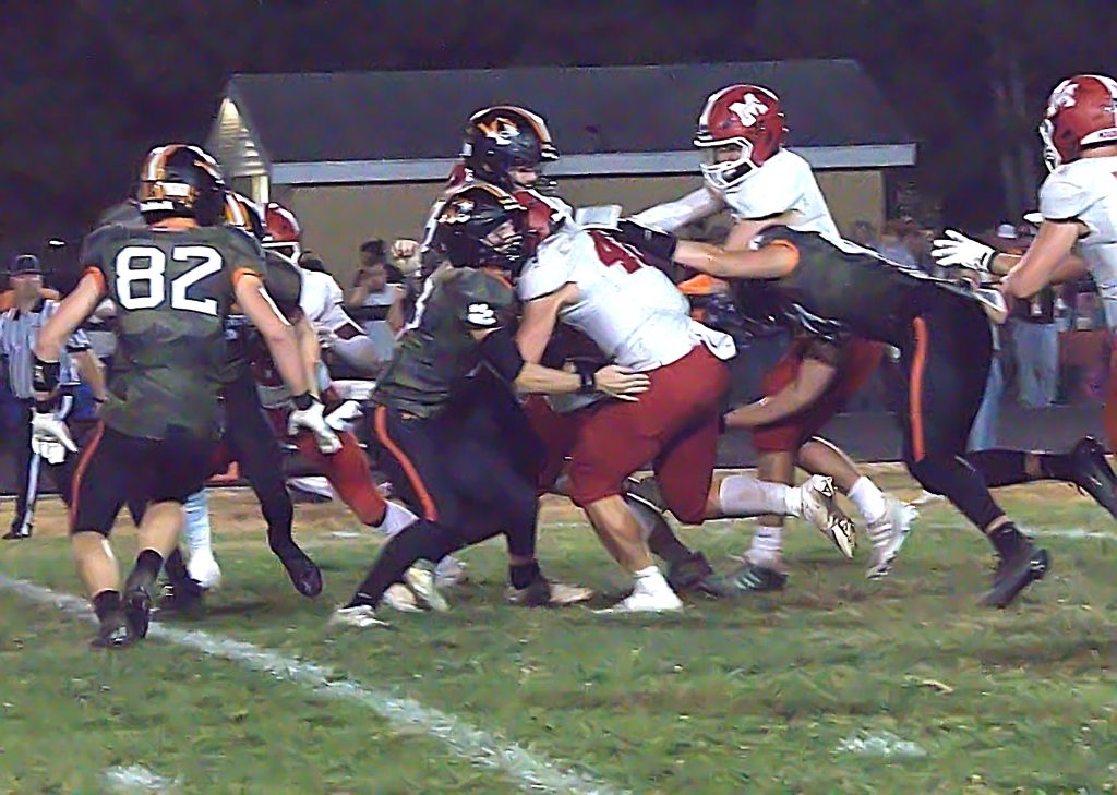 Marshall gained 427 yards on the ground vs Olney. Photo by T Ray Henry.