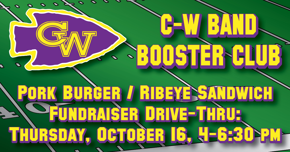 Casey-Westfield Band Boosters to host Pork Burger / Ribeye Sandwich Drive-Thru Thursday, October 16, 2025