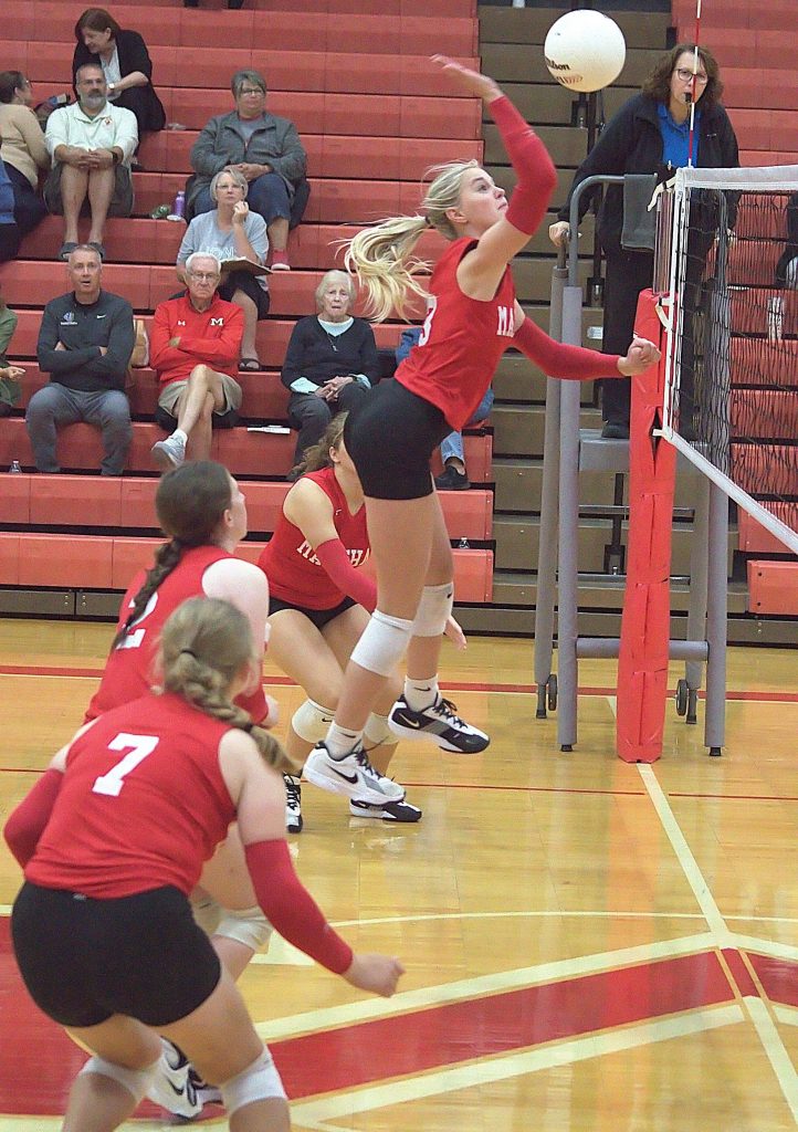 Harper Richardson strikes the ball to score against Westville