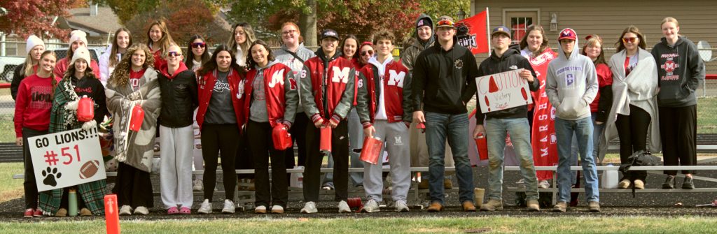 Marshall's student section made the trip to Arthur to support the Lions.